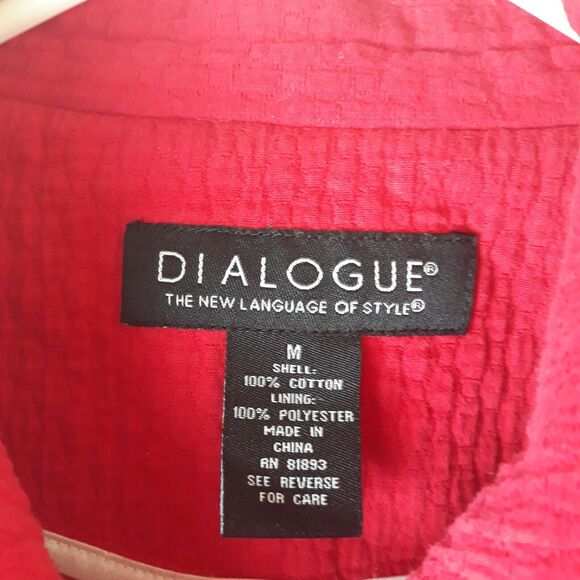 Dialogue Lined Trench Coat Women Medium Red Clasp Closure Lined Pockets - Picture 13 of 14